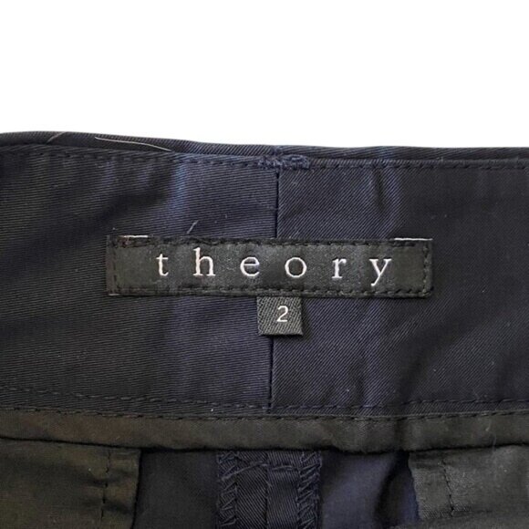 Theory navy blue cuffed shorts, size 2, cotton blend, made in USA - Picture 3 of 7